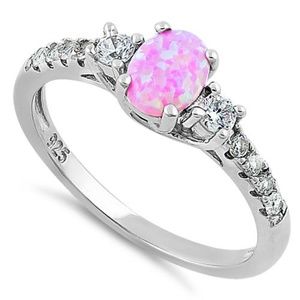 Sterling Silver Pretty Pink Australian Opal Ring